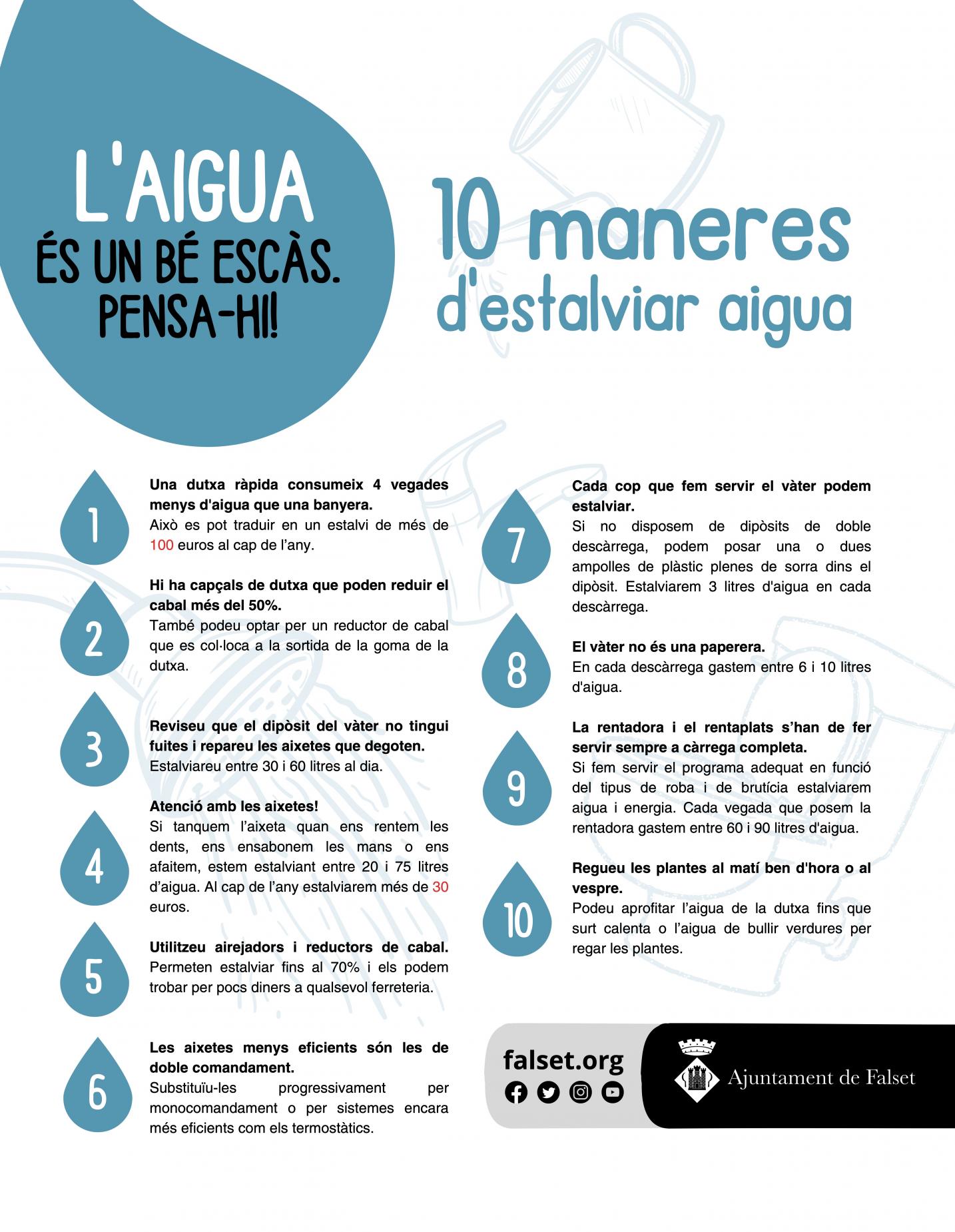 10 maneres estalviar aigua